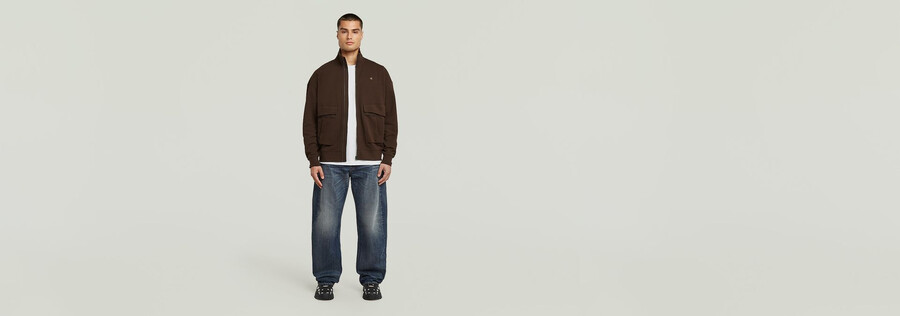 rovic full zip loose sweater