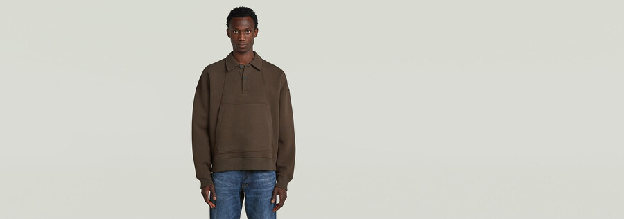 polo collar loose sweater
