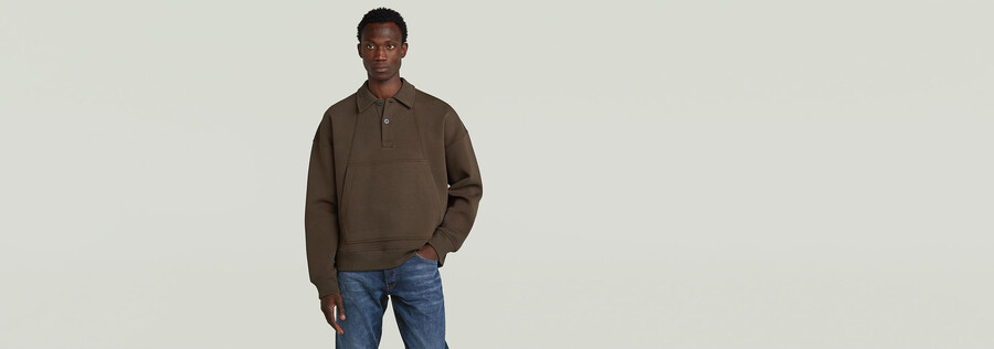 polo collar loose sweater