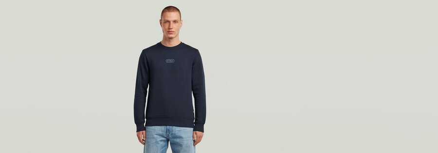 center chest logo sweater