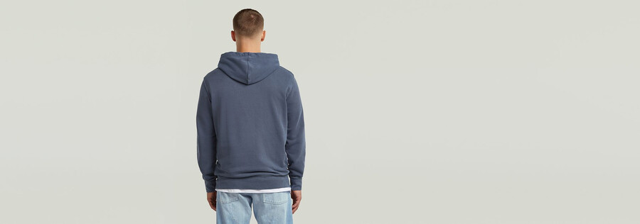 logo overdyed hooded sweat