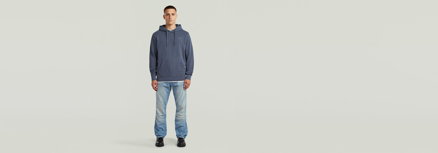 logo overdyed hooded sweat