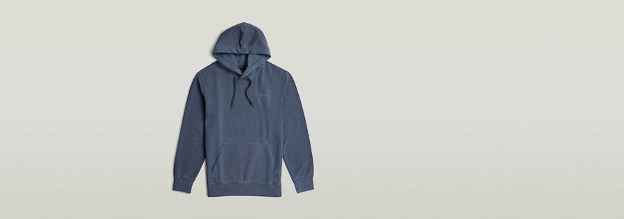 logo overdyed hooded sweat