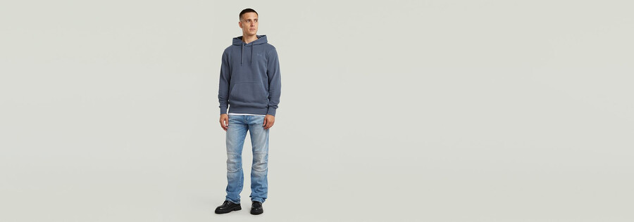logo overdyed hooded sweat