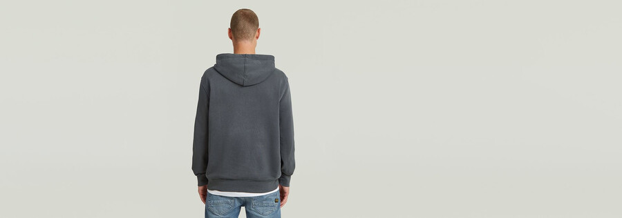 logo overdyed hooded sweat