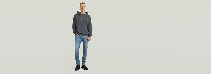 logo overdyed hooded sweat