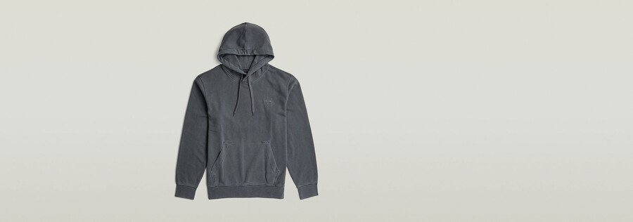 logo overdyed hooded sweat
