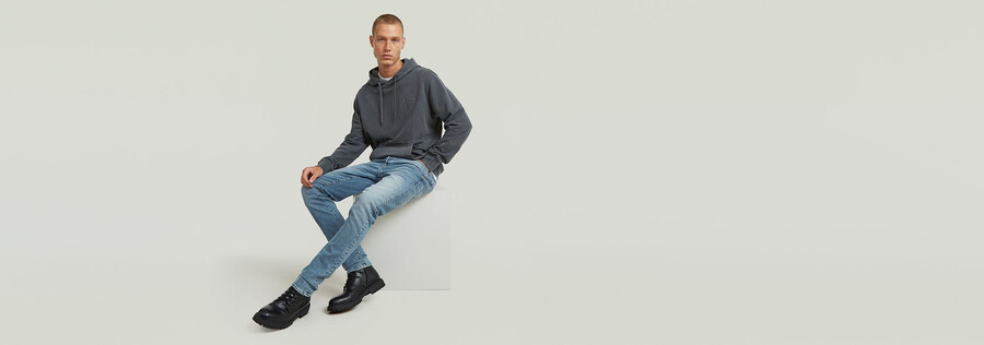 logo overdyed hooded sweat