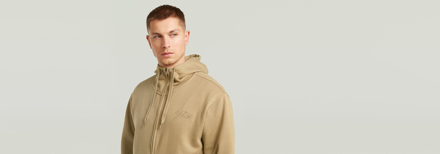 script hoodie zip sweater