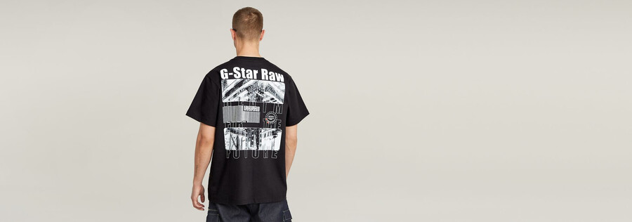 barcode back graphic loose t-shirt