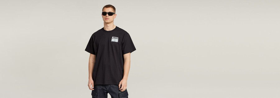 barcode back graphic loose t-shirt