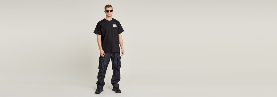 barcode back graphic loose t-shirt