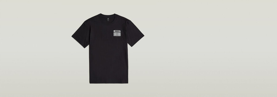 barcode back graphic loose t-shirt