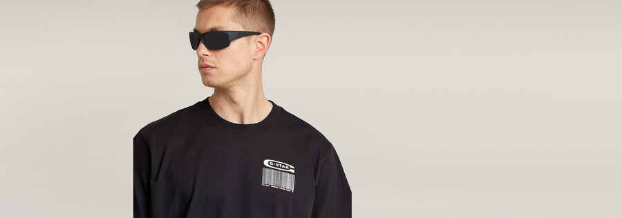 barcode back graphic loose t-shirt