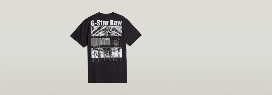 barcode back graphic loose t-shirt