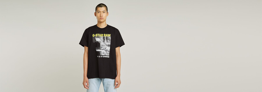 stairs graphic loose t-shirt