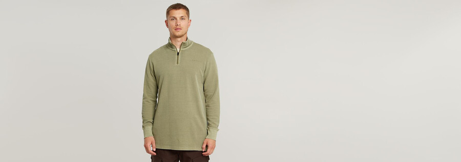 overdyed half zip tweeter