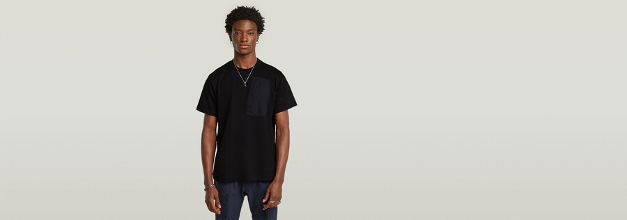 outdoor woven pocket loose t-shirt