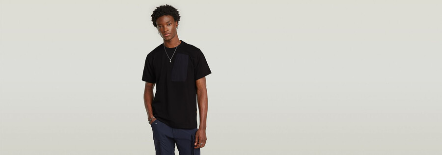 outdoor woven pocket loose t-shirt