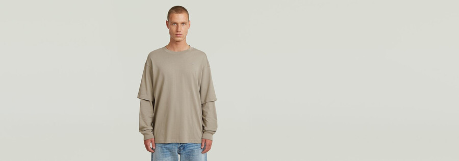 double sleeve loose t-shirt