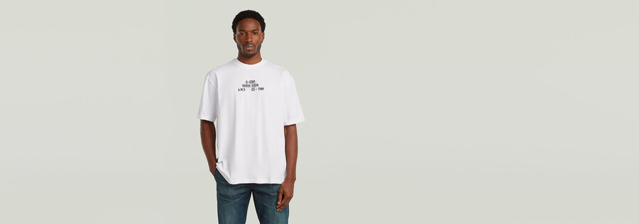 multi technique graphic relaxed t-shirt