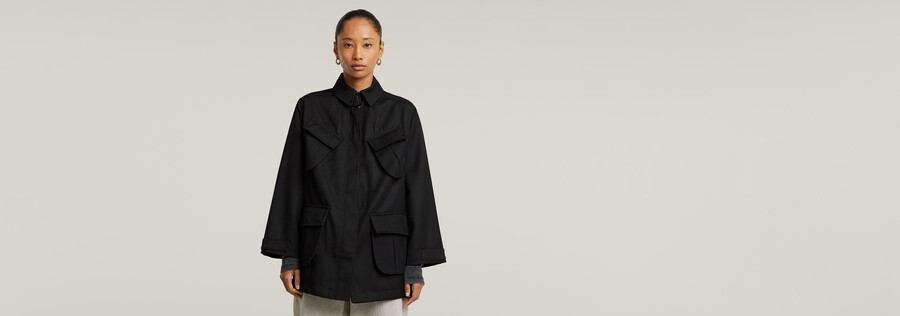 chisel a-line field jacket