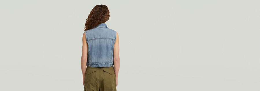 shrunken denim vest