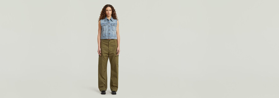 shrunken denim vest