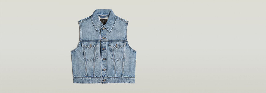 shrunken denim vest