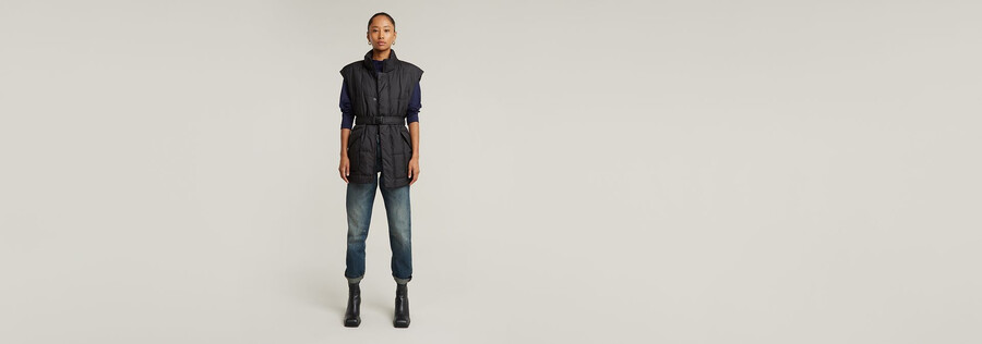 belted padded vest