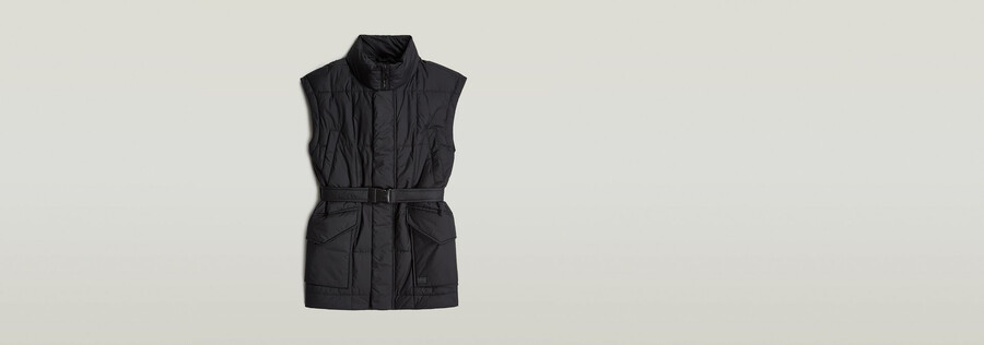 belted padded vest