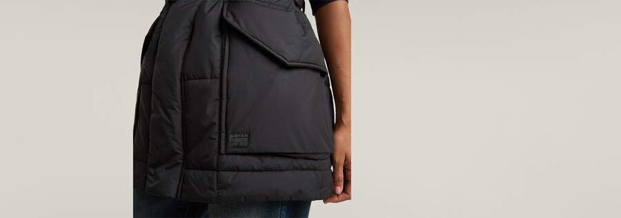 belted padded vest