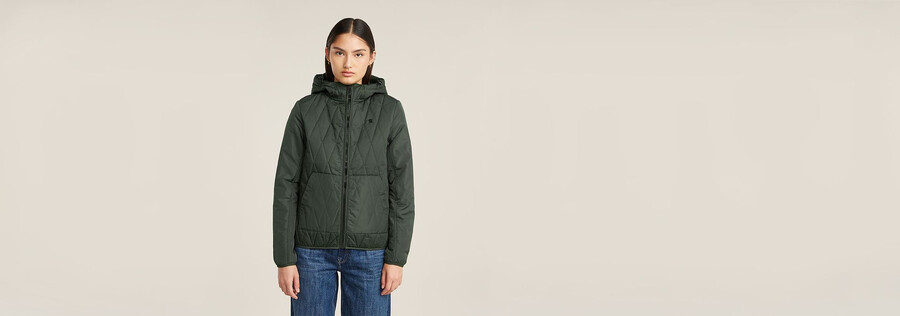 utility quilted hooded overshirt