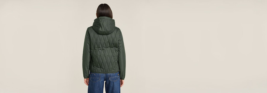 utility quilted hooded overshirt