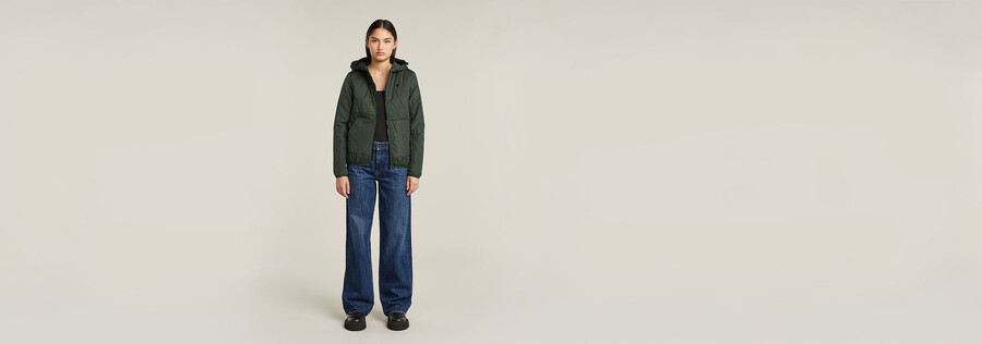 utility quilted hooded overshirt