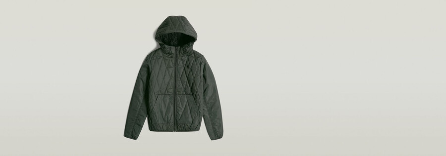 utility quilted hooded overshirt