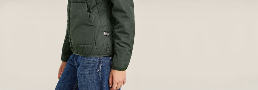 utility quilted hooded overshirt