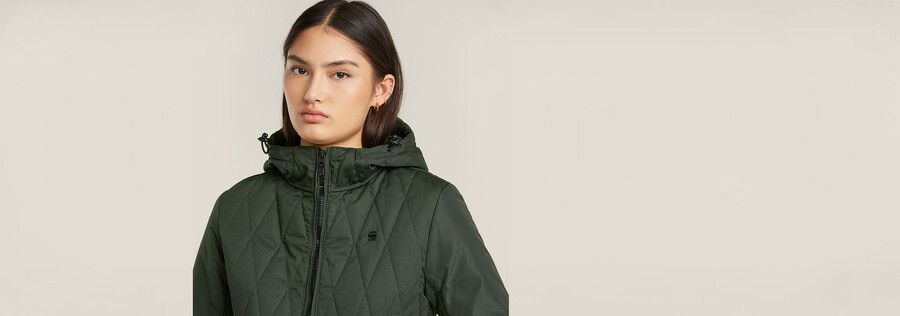 utility quilted hooded overshirt