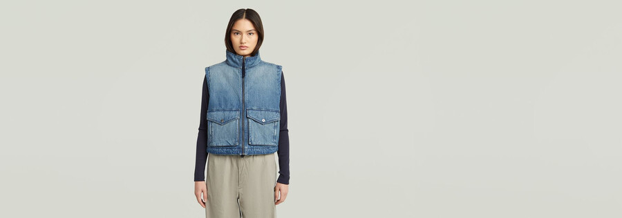 2-pocket padded zip vest