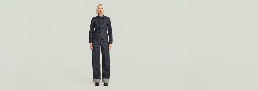 pitched hem slim selvedge jacket