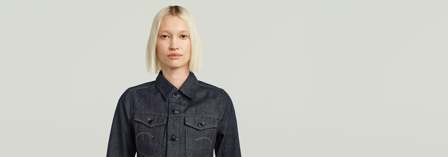 pitched hem slim selvedge jacket