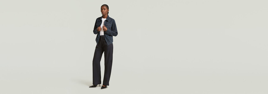 pitched hem slim jacket