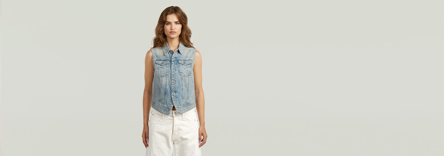 pitched hem slim vest