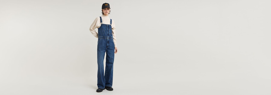straight leg zip dungaree