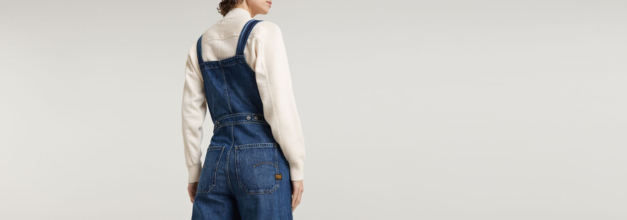 straight leg zip dungaree