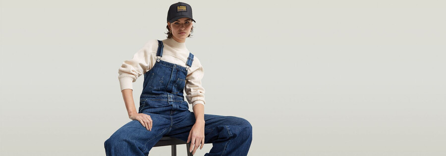 straight leg zip dungaree