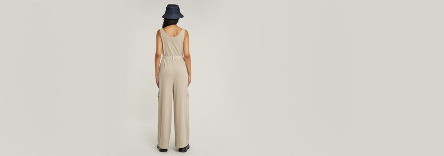 overdyed utility loose jumpsuit