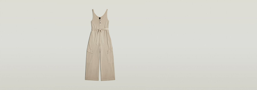 overdyed utility loose jumpsuit