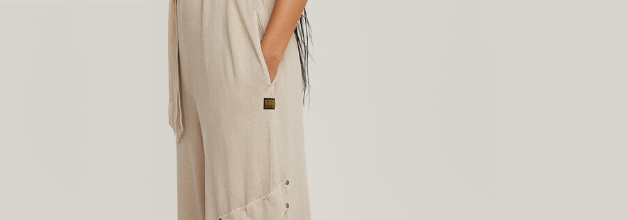 overdyed utility loose jumpsuit