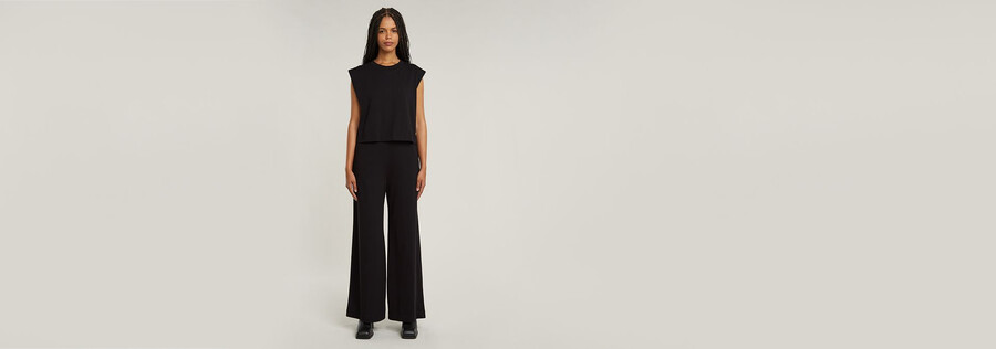 double layer wide leg jumpsuit